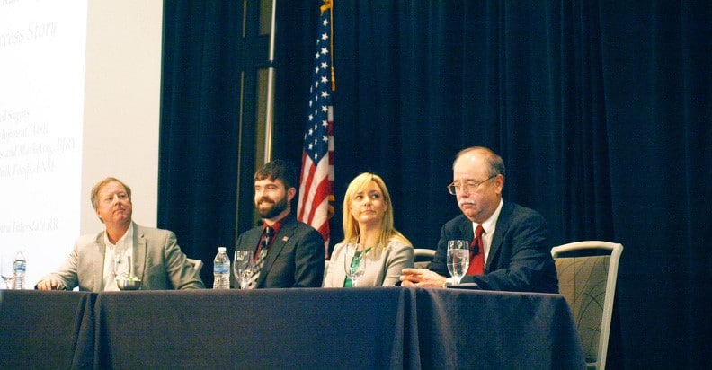 Panel of men and women talking