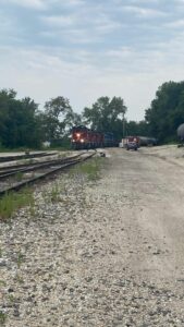 Locomotive coming down the tracks in Quincy, IL